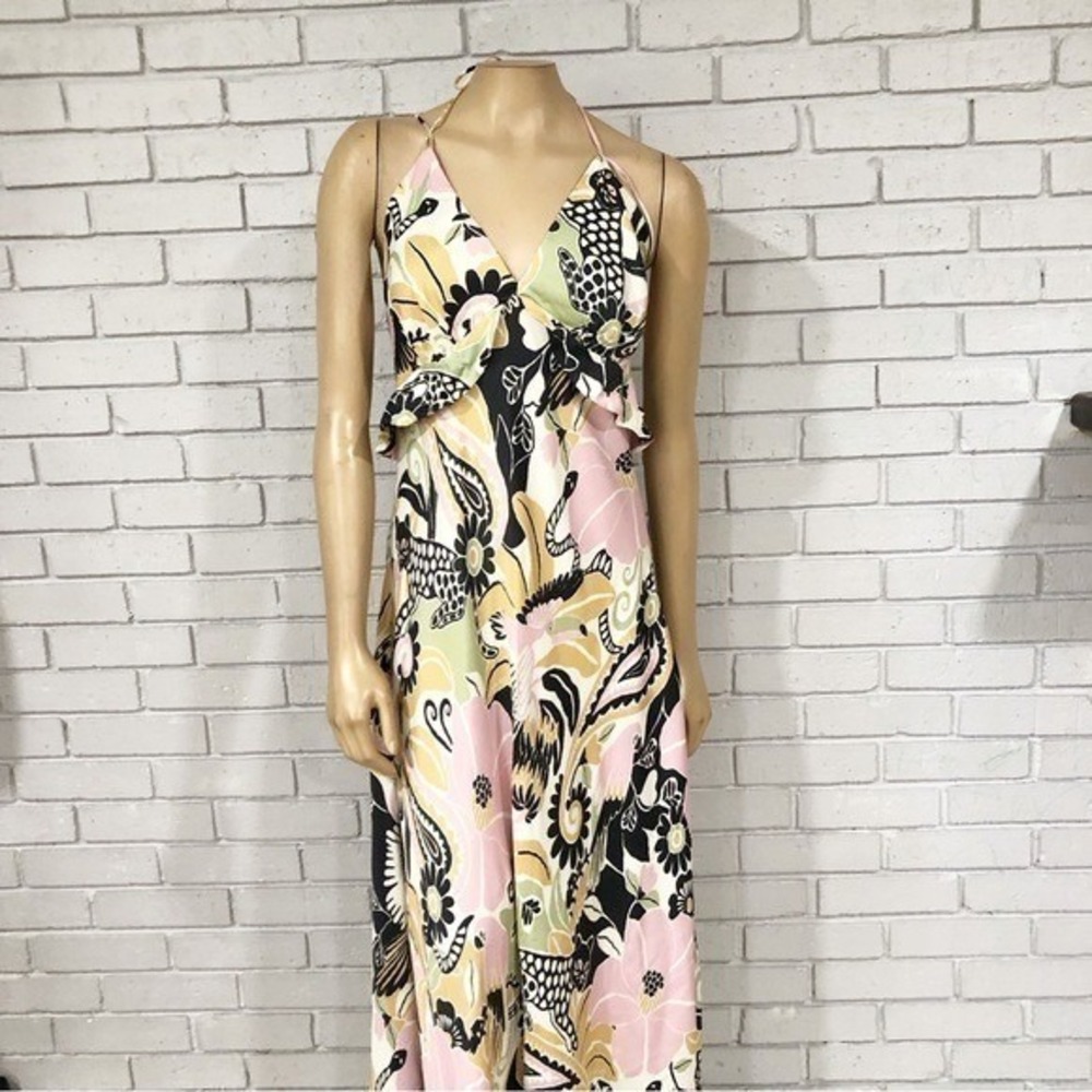 Farm Rio Sand Vintage Forest Lenzing Ecovero Viscose Midi Dress | Size XL